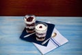 Black forest cake dessert Ã¢â¬â layered chocolate biscuit, cherry Royalty Free Stock Photo